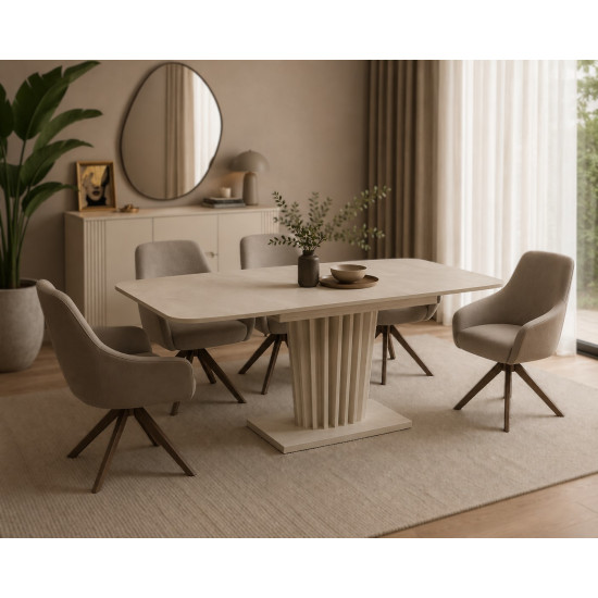 Стол обеденный раскладной LORENA S 140(200)×90 шелковый камень 3