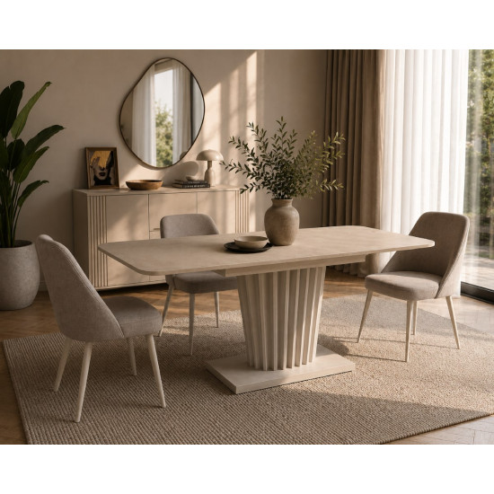 Стол обеденный раскладной LORENA S 140(200)×90 шелковый камень 2