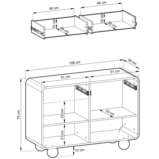 Комод Perfect Home Albion KSZ108 108x39x75 см кашемир 2 дверцы 2 ящика 8