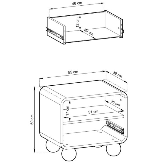Тумба приліжкова Perfect Home Albion S55 55x39x50 см кашемір 1 шухляда 7