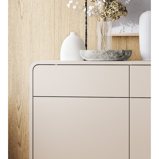 Стеллаж Perfect Home Albion RG108 108x39x121 см кашемир 4 полки 2 дверцы 3