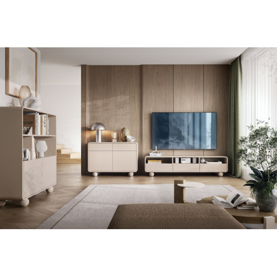 Стеллаж Perfect Home Albion RG108 108x39x121 см кашемир 4 полки 2 дверцы 8