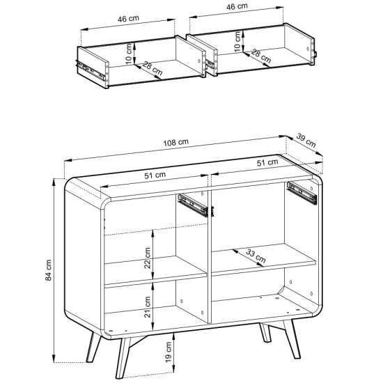 Комод Perfect Home Helion KSZ108 108x39x84 см дуб Виченца 2 дверцы 2 ящика 6