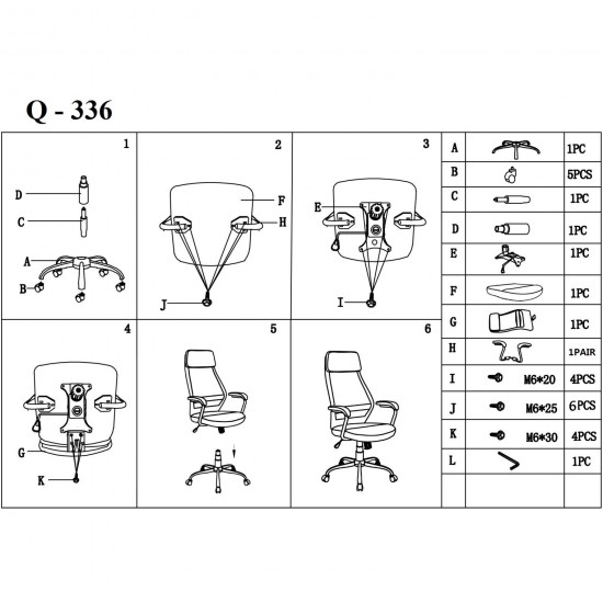 Компьютерное кресло поворотное Q-336 Серый OBRQ336SZ 9
