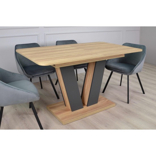 Стіл обідній розкладний Torino 140(180)x80 Блеквуд Ячмінний / Графіт 4