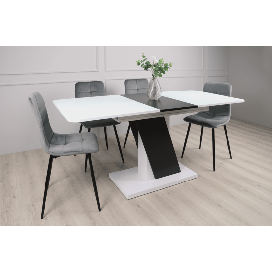 Стол обеденный Carvelo 140(180)x80 Белая Аляска / Черный Униколор 6