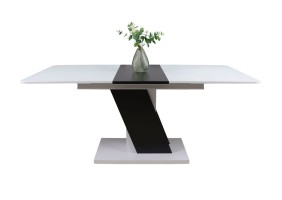 Стол обеденный Carvelo 140(180)x80 Белая Аляска / Черный Униколор