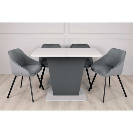 Стол обеденный раскладной Cosmo Grey 110(145)x68 см Графит / Серый Камень 4