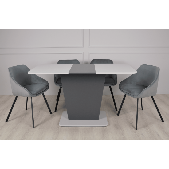 Стол обеденный раскладной Cosmo Grey 110(145)x68 см Графит / Серый Камень 5