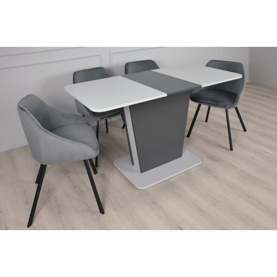 Стол обеденный раскладной Cosmo Grey 110(145)x68 см Графит / Серый Камень 6