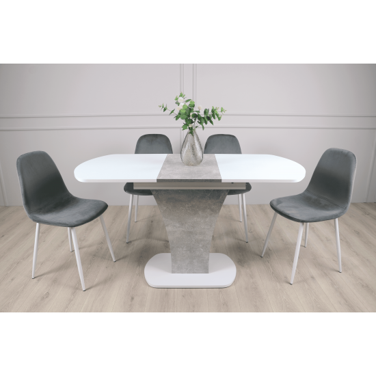 Стол обеденный раскладной Sheridan 110(145)x68 см Белая Аляска / Индастриал 6