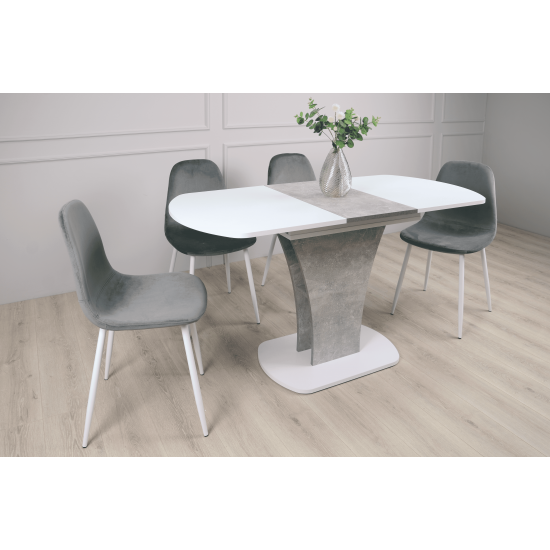 Стол обеденный раскладной Sheridan 110(145)x68 см Белая Аляска / Индастриал 7