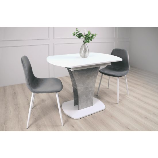 Стол обеденный раскладной Sheridan 110(145)x68 см Белая Аляска / Индастриал 5