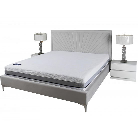 Кровать 1,6 Клер ткань светло-серый 1