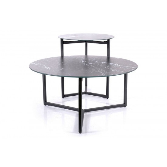 Журнальный столик RAVELLO черный эф.мрамора / черный (к-кт) RAVELLOCMAC 4