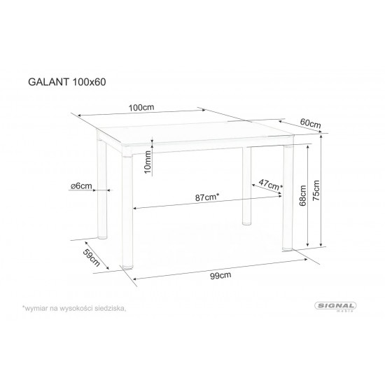 Стіл обідній Galant 100 x 60 Кремовий GALANTK 100X60 3