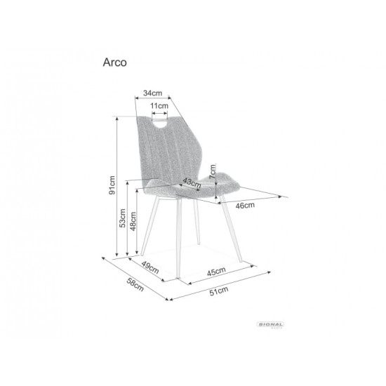 Стул ARCO VELVET черный каркас / черный Черный ARCOVCC 3