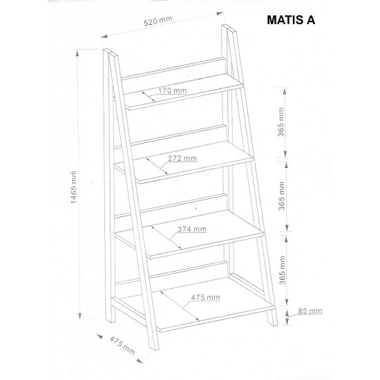 Стелаж Matis Дуб 147х52 MATISA 6