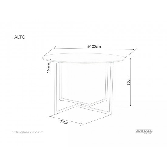 Стол обеденный ALTO дуб/черный д.120 ALTODC 3