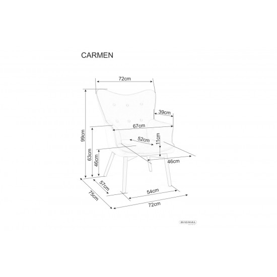 Кресло CARMEN VELVET серое/черный мат BL.14 CARMENVSZC 5