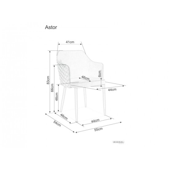 Стул Astor Velvet Синий / Черный ASTORVCGR 12