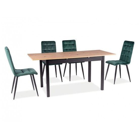 Стол обеденный раскладной HORACY дуб артизан / черный 125(170)x75 HORACYDAC125 3