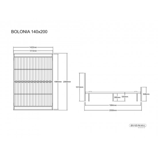 Кровать полуторная BOLONIA140X200 Белый BOLONIAB140 2