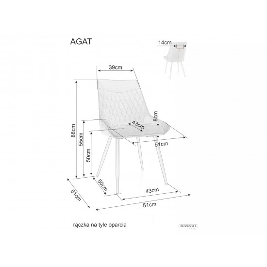 Стул AGAT VELVET Черный Стелаж / Черный BLUVEL 19 AGATVCC 2