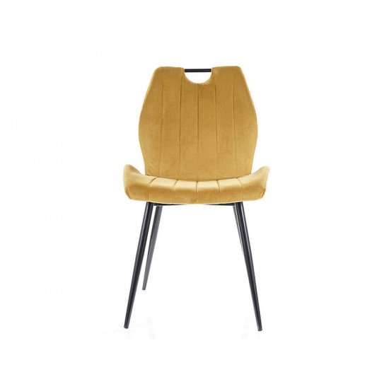 Стул ARCO VELVET черный каркас / карри BLUVEL 68 ARCOVCCU 4