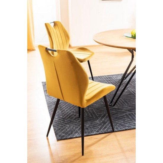 Стул ARCO VELVET черный каркас / карри BLUVEL 68 ARCOVCCU 13