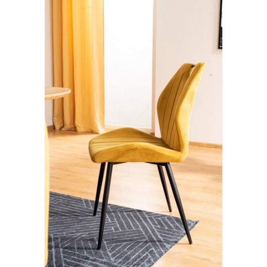 Стул ARCO VELVET черный каркас / карри BLUVEL 68 ARCOVCCU 10