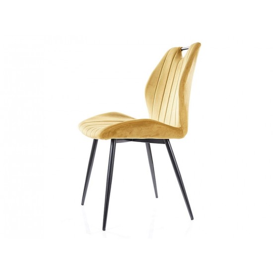 Стул ARCO VELVET черный каркас / карри BLUVEL 68 ARCOVCCU 5