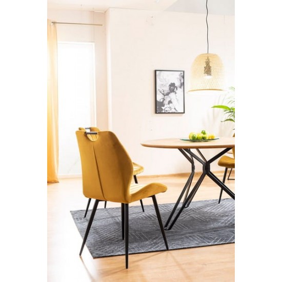 Стул ARCO VELVET черный каркас / карри BLUVEL 68 ARCOVCCU 12