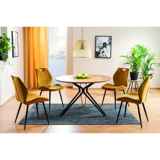Стул ARCO VELVET черный каркас / карри BLUVEL 68 ARCOVCCU 3