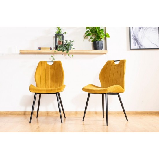 Стул ARCO VELVET черный каркас / карри BLUVEL 68 ARCOVCCU 7