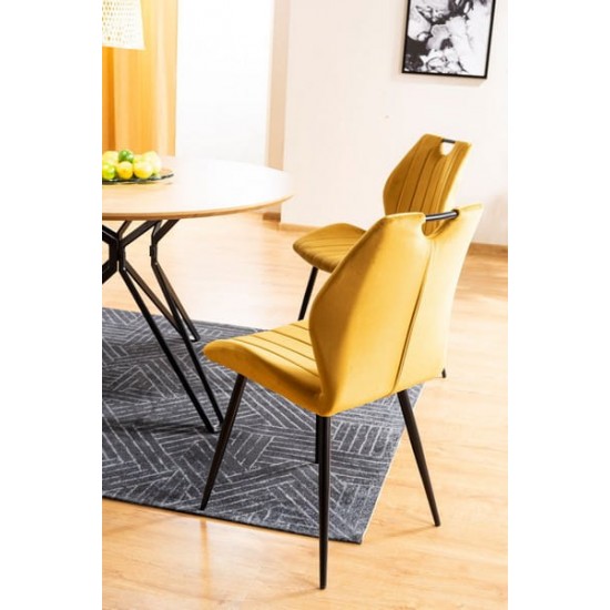 Стул ARCO VELVET черный каркас / карри BLUVEL 68 ARCOVCCU 15