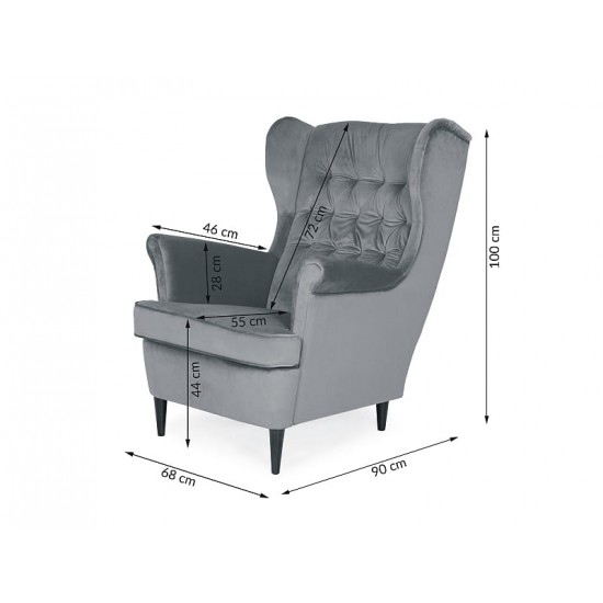 Кресло HARRY VELVET темный беж/венге BL.40 HARRYV40W 2