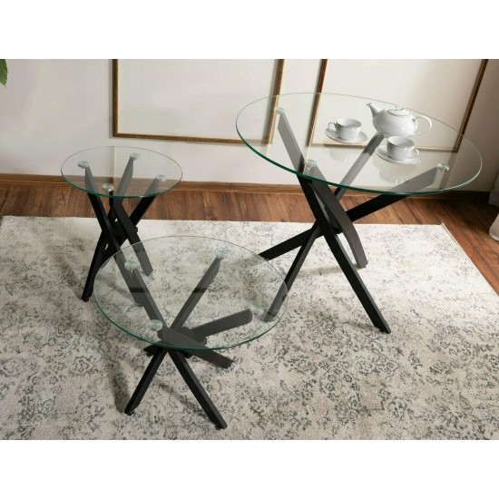 Журнальный столик AGIS A Прозрачный / Черный Диаметр 60x45 AGISAC 6