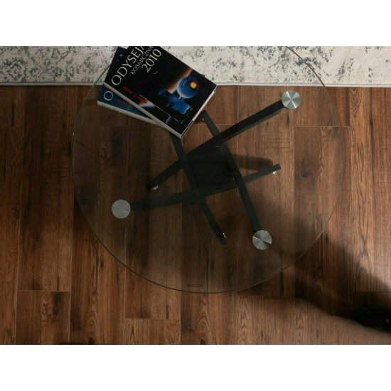 Журнальный столик AGIS A Прозрачный / Черный Диаметр 60x45 AGISAC 4