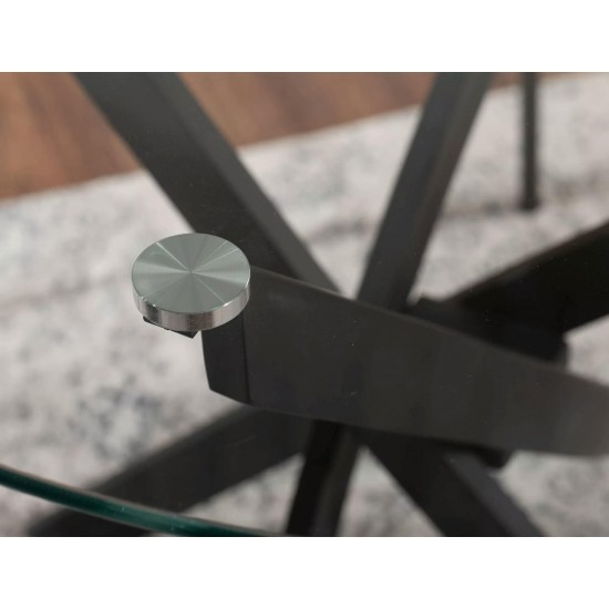 Журнальный столик AGIS A Прозрачный / Черный Диаметр 60x45 AGISAC 3
