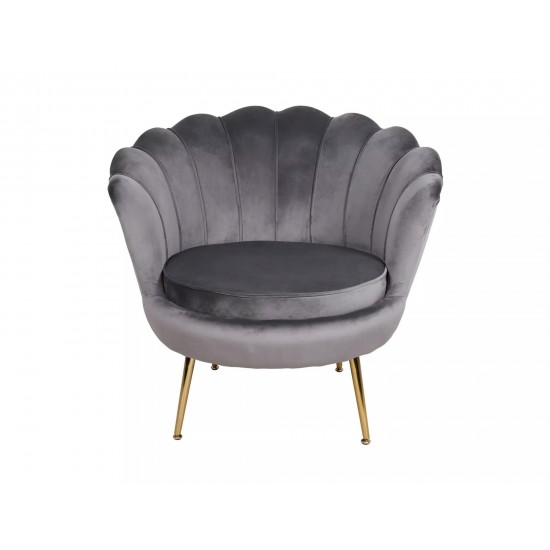 Крісло CAMELLIA 1 VELVET Сірий BLUVEL 14 / Золотий CAMELLIAV1SZZL 2
