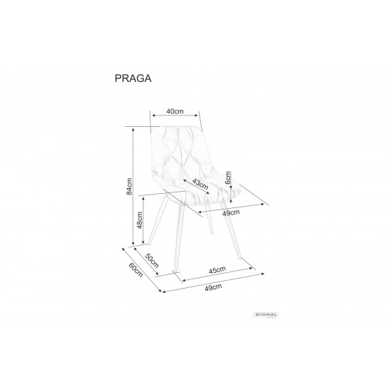 Стул кухонный PRAGA VELVET черный каркас/оливковый BL.77 PRAGAVCOL 2