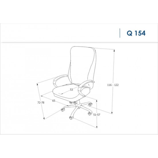 Кресло офисное поворотное Q-154 Черный OBRQ154C 2