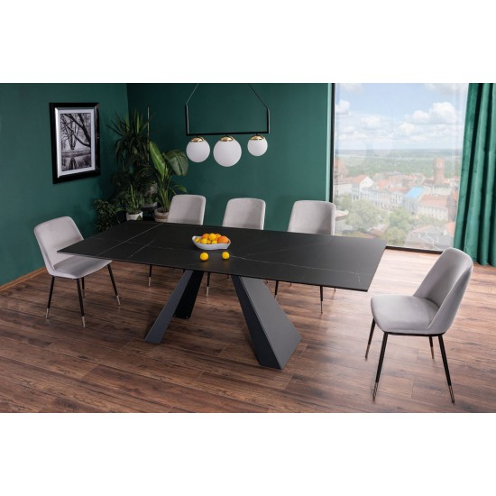 Стіл обідній розкладний SALVADORE CERAMIC 160(240)*90 чорний SAHARA NOIR/чорний мат SALVADORECC160 2
