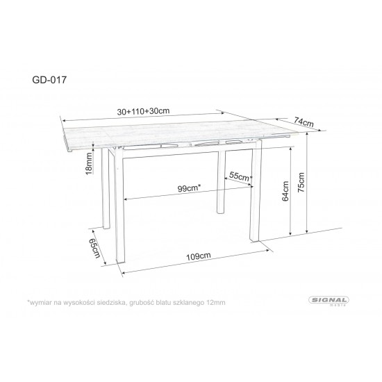 Стол обеденный раскладной GD-017 110(170)*74 дуб артизан/черный мат GD017DAC110 8
