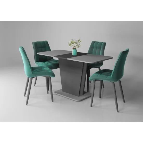 Стіл обідній розкладний Cosmo Grey 110(145)x68 см Графіт / Сірий Камінь 3