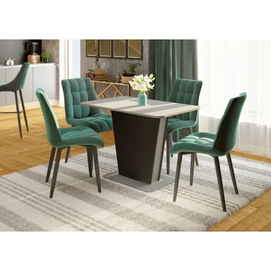 Стіл обідній розкладний Cosmo Grey 110(145)x68 см Графіт / Сірий Камінь 10