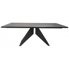Стол раскладной керамический Sapphire Black Marble 200(300)*100 см. Черный