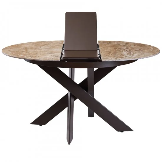 Стол обеденный раскладной керамика Moon Brown Marble 110X110(140) Коричневый 8