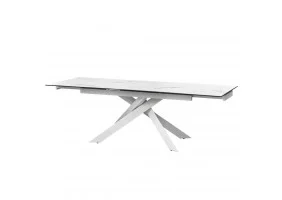 Стол обеденный раскладной керамический Gracio Straturario White 90X160(240) Белый